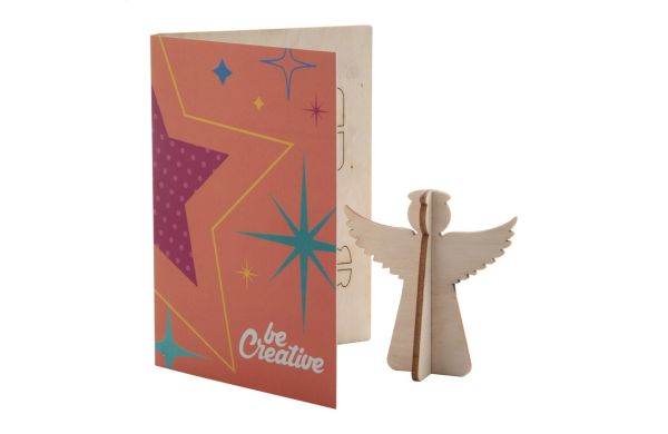 CreaX Weihnachtskarte, Engel, natur