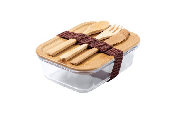 Cuttata Glas-Lunchbox, transparent/natur