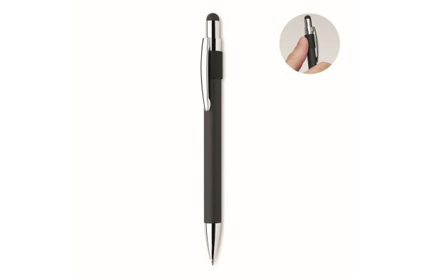 EDD Druckkugelschreiber mit Stylus, schwarz