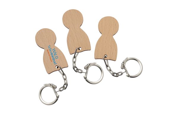Winkelwagenmunt van hout met schakelketting  