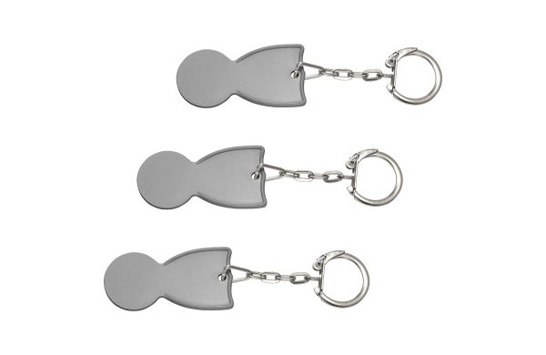 Einkaufswagenlöser Recycling mit Gliederkette und Ring_ grau