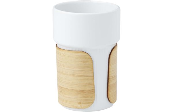 Fika 340 ml Becher mit Bambushülle, weiss
