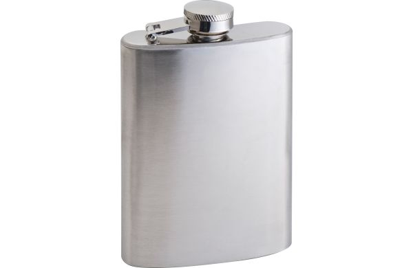 Flachmann aus Edelstahl, 104ml - silbergrau