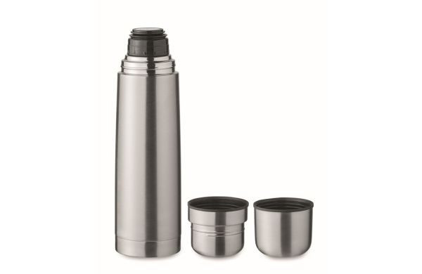 BUSSLOO Flasche und Becher Set 3tlg., silber matt