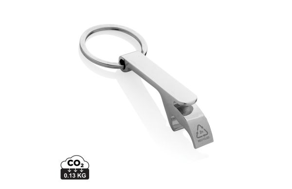 Flaschenöffner & Schlüsselband aus RCS rec. Zinklegierung, silber