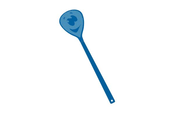 Fliegenklatsche Gesicht_ blau-blau