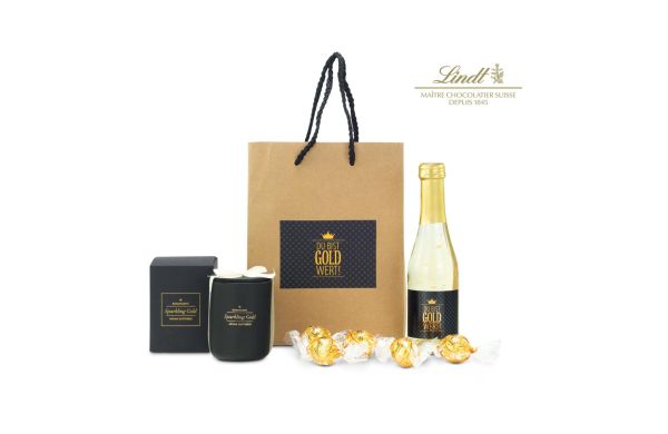 Geschenkset / Presentset: Jij bent goud waard Zakje