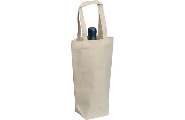 Geschenktasche aus Baumwolle für Flaschen - beige
