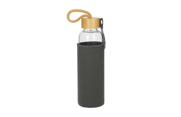 Glasflasche mit Hülle "Bamboo" 0,55 l, transparent