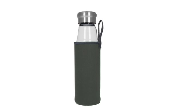 Glasflasche mit Hülle "Life" 0,55 l, transparent