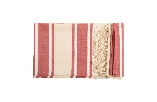 Hermosa Strandtuch, rot/natur