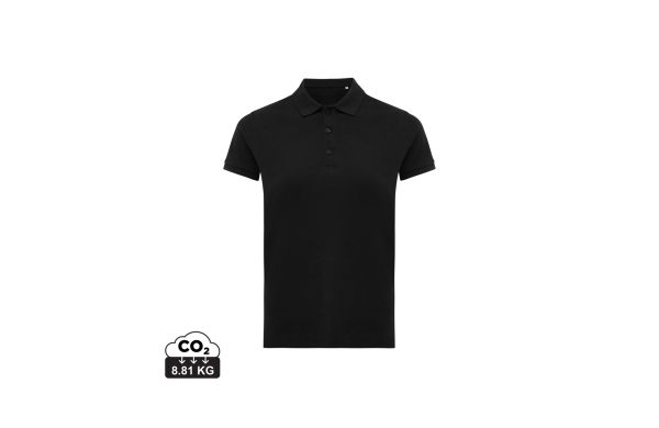 Iqoniq Yosemite Damen Piqué-Poloshirt aus rec. Baumwolle, schwarz, L