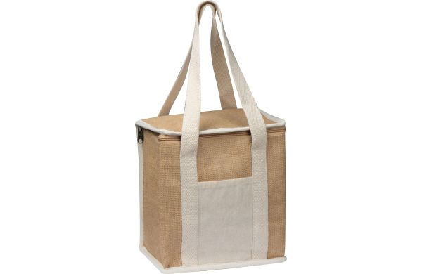 Jute Kühltasche mit langen Henkeln - beige
