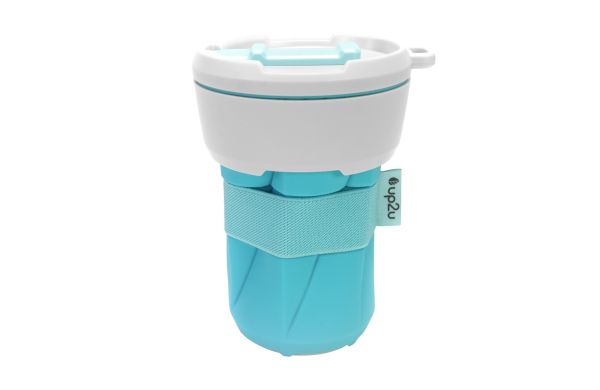 Kaffeebecher "up2u", 0,35 l, blau/weiss