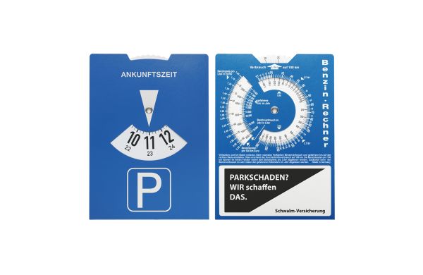 Kartonparkeerschijf voor Oostenrijk met brandstofcalculator  
