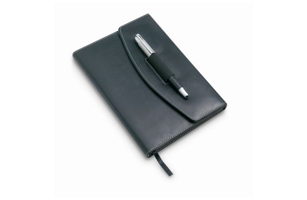 NOVA Portfolio mit Kugelschreiber - schwarz