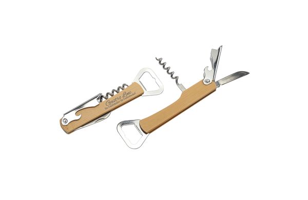 Kelnermes met 4 functies, bamboe