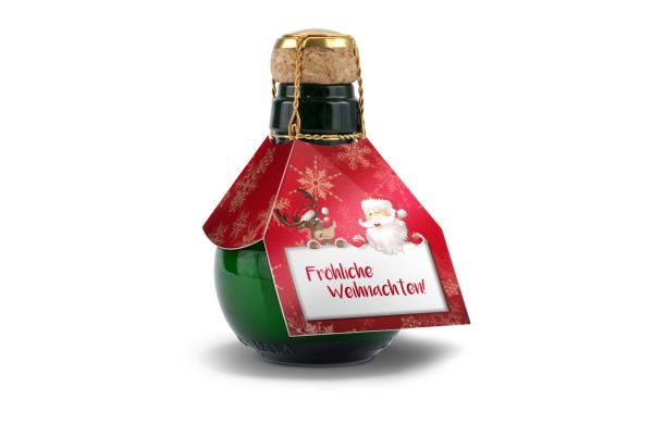 Geschenkset: Kleinste Sektflasche: Vrolijk Kerstfeest