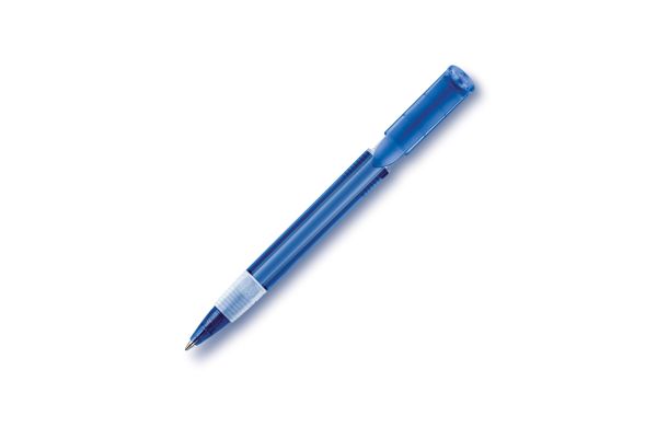 Kugelschreiber S40 Grip Transparent, transparent dunkelblau