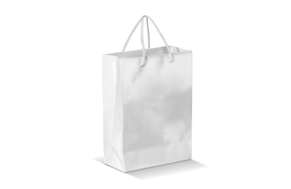 Laminierte Papiertasche, groß, weiss