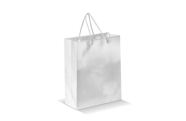 Laminierte Papiertasche, mittel, weiss