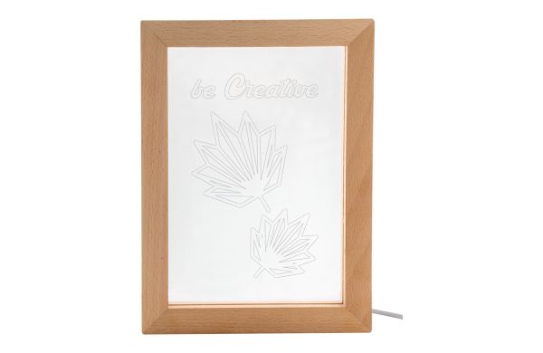 LED-Trophäe Woodiframe, natur/transparent