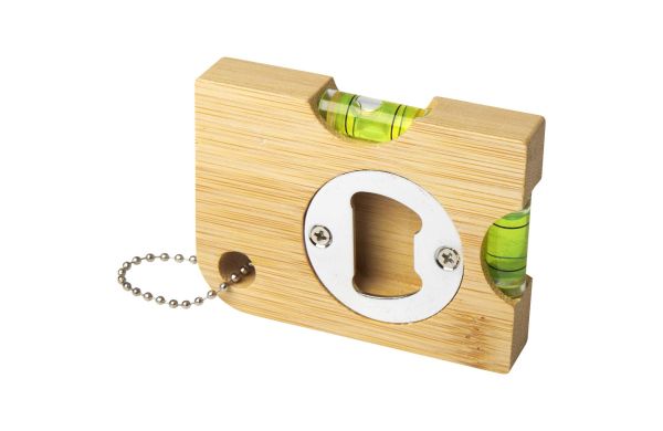 Levo Bambus Flaschenöffner mit Wasserwaage, natur