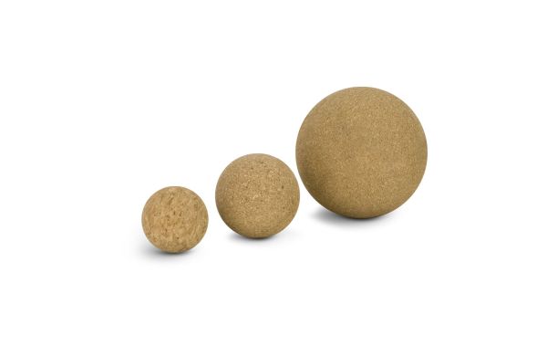 Massageballen Kurk, 3-delig set fasciaballen in verschillende maten