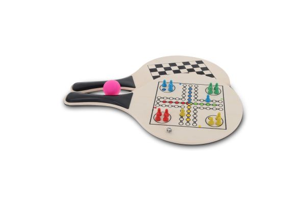 MDF Beach Tennis mit Spielen auf den Oberflächen, schwarz