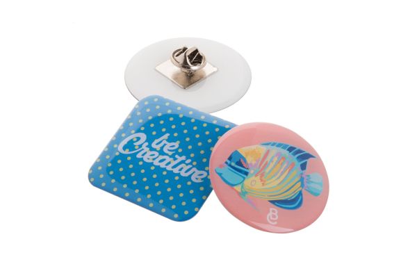 Metall Pin / Anstecker EpoBadge Maxi, weiß