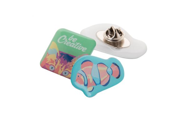 Metall Pin / Anstecker EpoBadge Midi, weiß