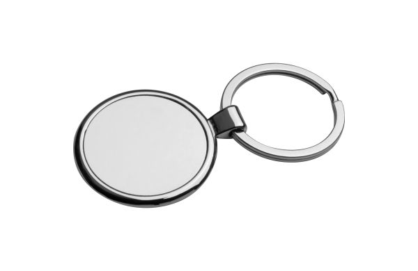 Metalen sleutelhanger, rond met glanzende binnenkant