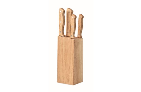 GOURMET Messerblock 5-teilig - holzfarben