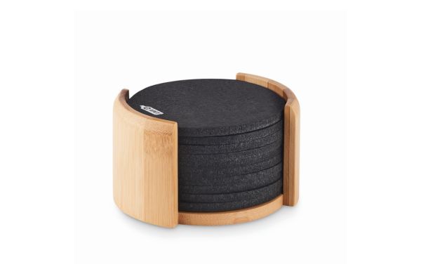 BAHIA RPET-Untersetzer-Set - holzfarben