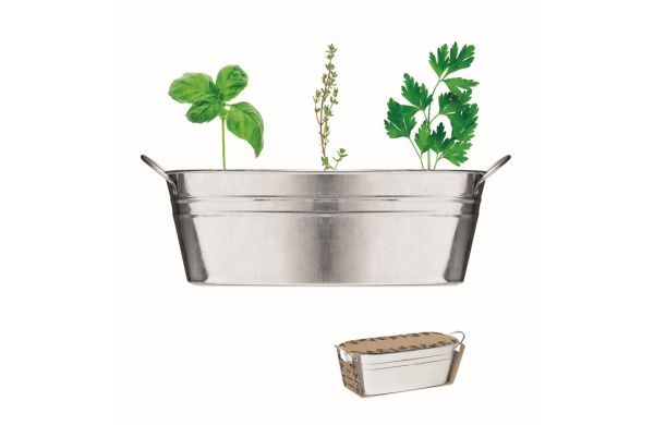 MIX SEEDS Zink-Pflanzkübel - silber matt