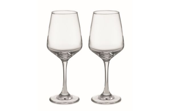 CHEERS Set mit 2 Weingläsern - transparent