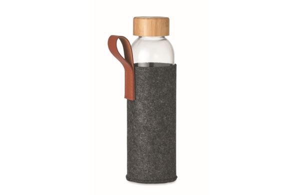 THAI Trinkflasche Glas 500 ml - dunkelgrau