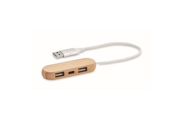 VINA C 3 Port 2.0 USB Hub - holzfarben