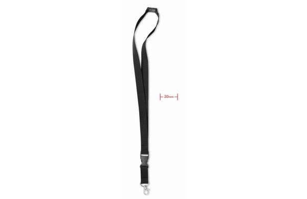 LANY Lanyard mit Karabiner 20mm - schwarz