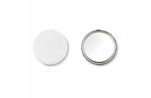 MIRROR Badge mit Make-up Spiegel - silber matt