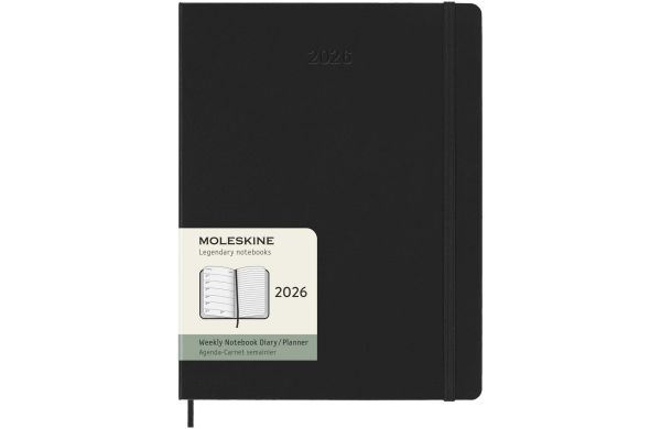 Moleskine Hardcover 12 Monate Wochenkalender XL, schwarz
