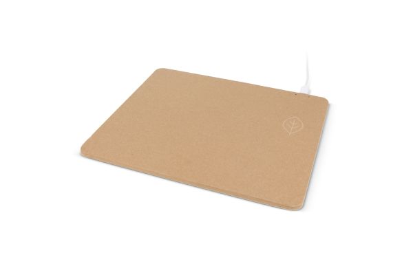 Mousepad mit kabellosem Ladegerät aus Recyclingpapier, natur