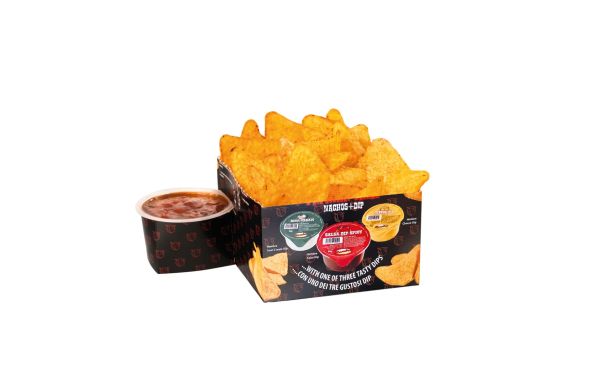 Nacho box in schuifhoes 100 g + 90 g (dip)