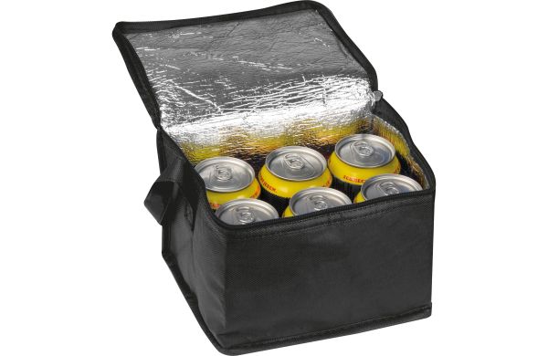 Non-Woven Kühltasche für 6 Dosen - schwarz