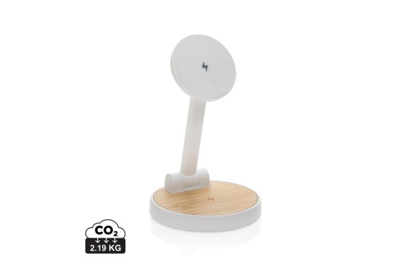 Ontario 2-in-1 15W magnetischer Ladeständer aus RCS rPlastik, weiß