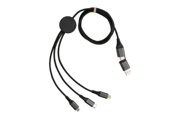 Terra 120cm 6-in-1-Kabel aus RCS recyceltem Aluminium/grau