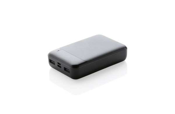 10.000 mAh Powerbank aus RCS Standard recyceltem Kunststoff/schwarz