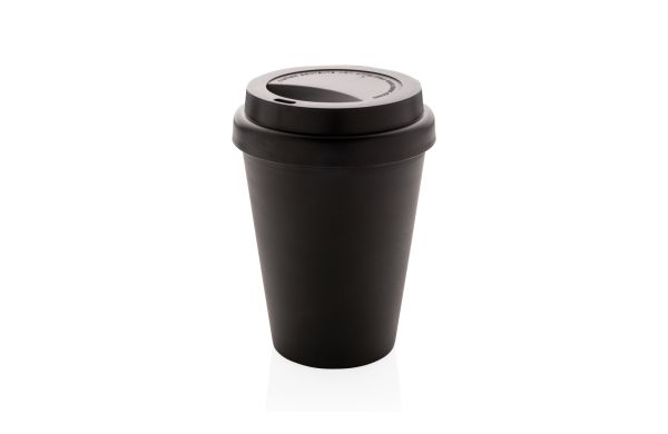 Wiederverwendbarer doppelwandiger Kaffeebecher 300ml/schwarz