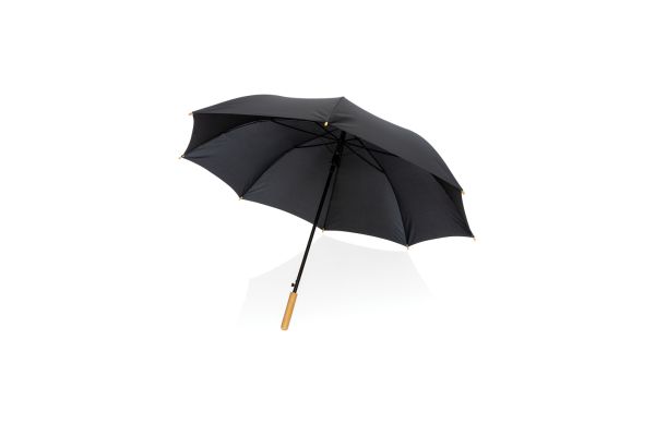 27" Impact AWARE™ RPET 190T Auto-Open Bambus-Schirm/schwarz