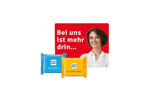 Mini wenskaart met Ritter SPORT chocolade